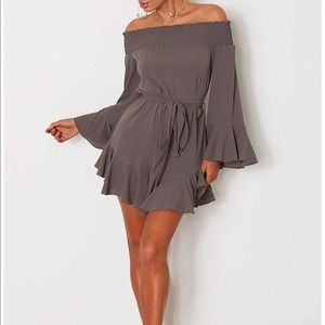 NWOT off the shoulder drop hem dress